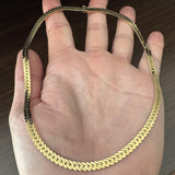 14k Yellow Gold 28.6g UnoAErre Vintage Thick Herringbone Necklace Italy 16.5"