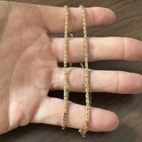 14k Yellow Gold 13g Solid Squared 2.5mm Byzantine Link Chain Necklace 20"