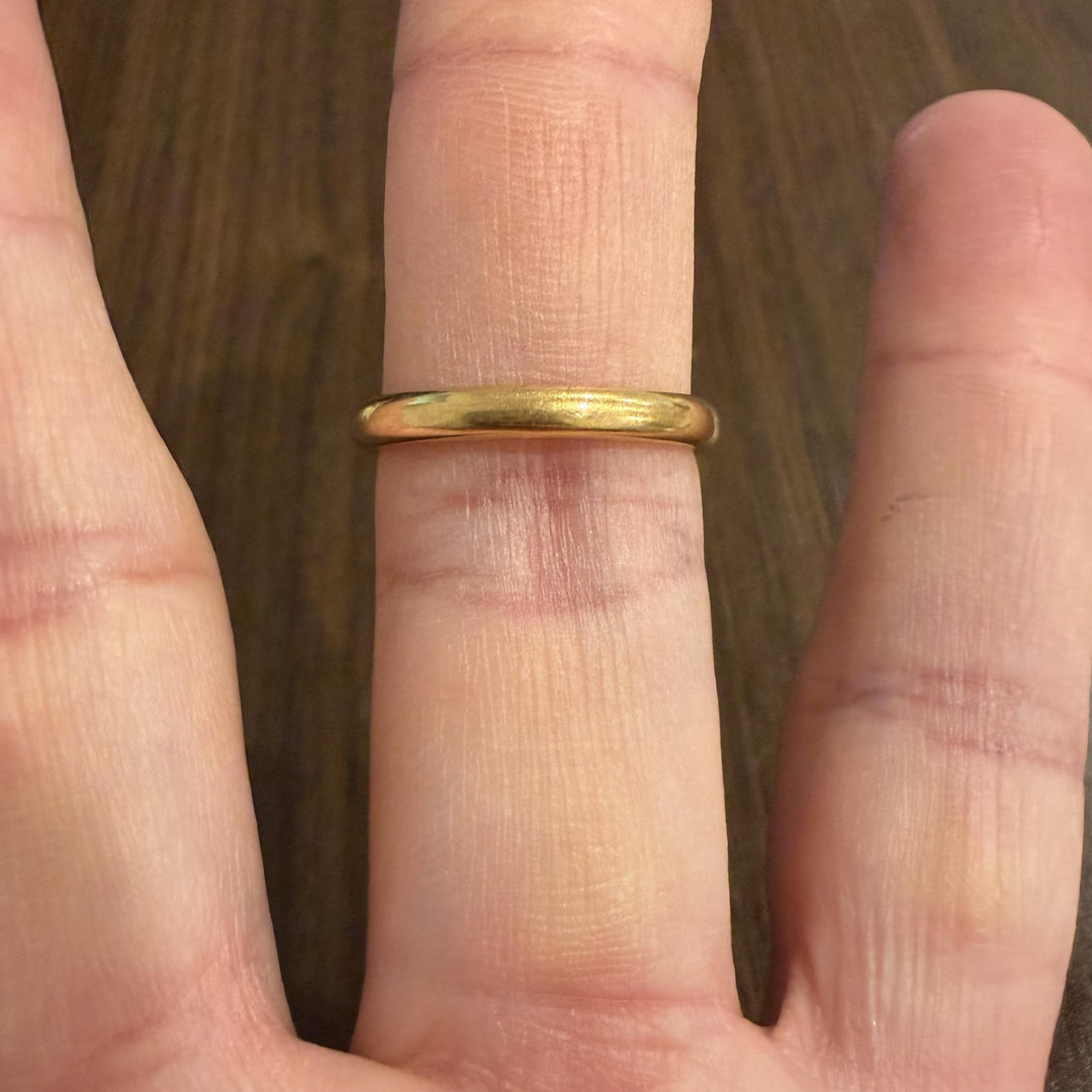 18k Yellow Gold 5.7g Vintage Solid Polished 3mm Men's Band Ring Size 10