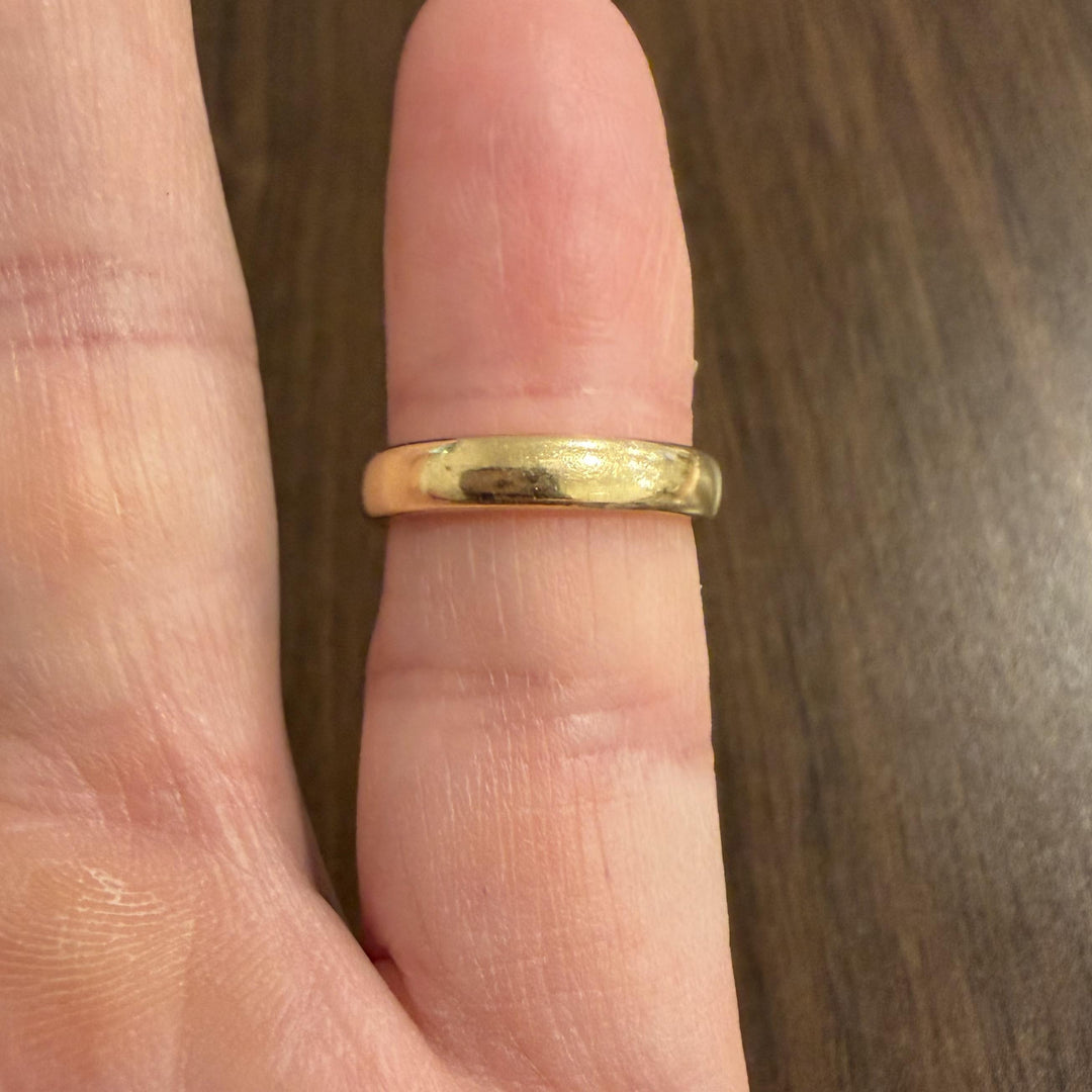 Antique 18k Yellow Gold 5.2g Solid Polished 3.5mm Ladies Band Ring Size 5.5