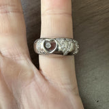 Chopard 18k White Gold and Floating Diamond Happy Love Ring Size 9