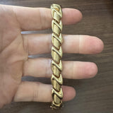 14k Yellow Gold 20g Ladies 12mm Fancy Link Bracelet Italy 7"