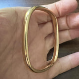 18k Yellow Gold 22g Heavy Vintage 7.5mm Squared Bangle Bracelet Italy 7"