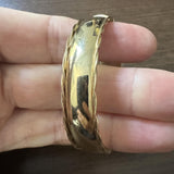 14k Yellow Gold 25g Heavy Polished 13mm Vintage Bangle Bracelet 6.5"