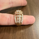 14k Rose Gold and 4.60cttw Diamond Large Cluster Halo Ring Size 6.75