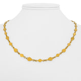 22k Yellow Gold 20.2g Solid Hearts and Diamonds Link Necklace 18"