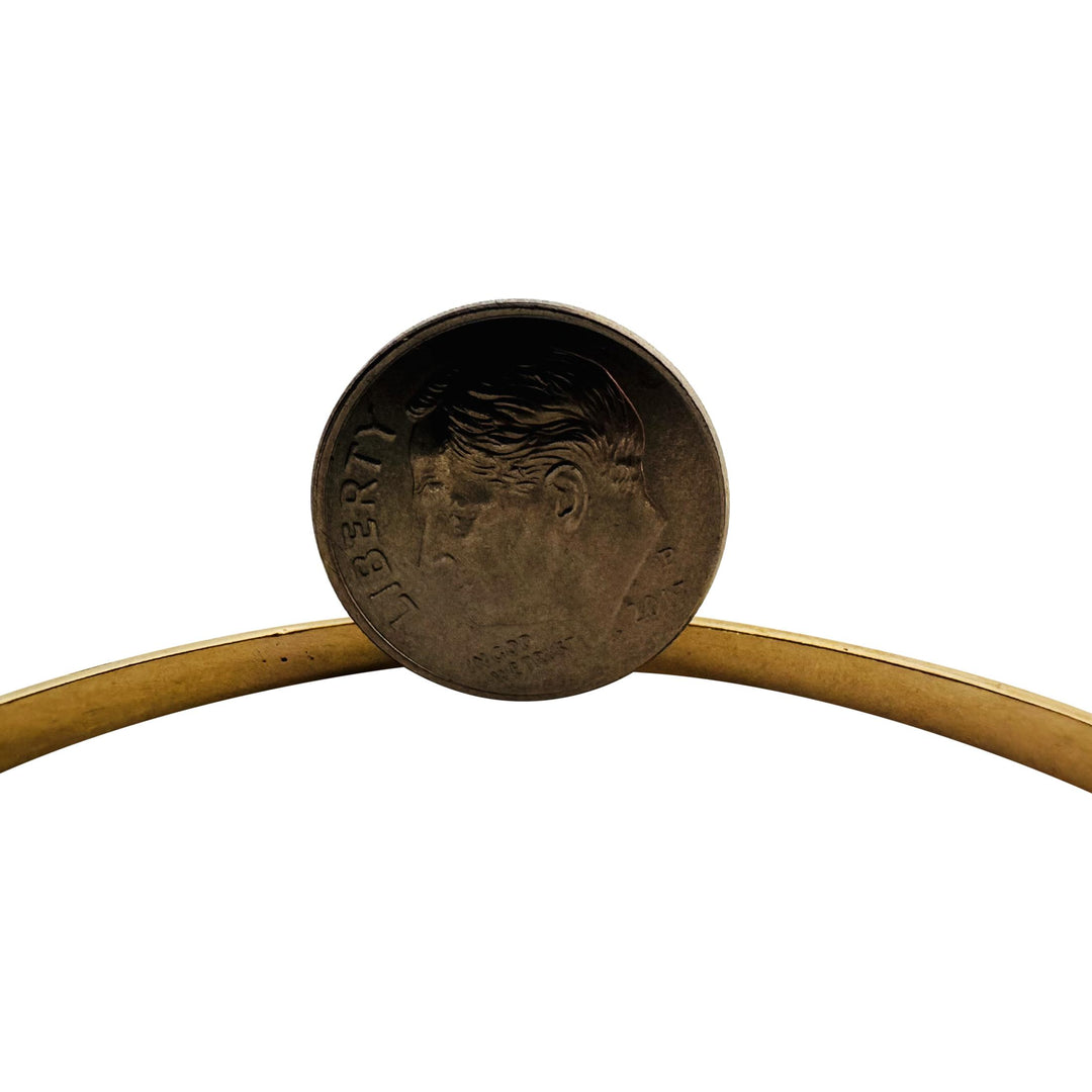 Pair of 18k Yellow Gold 16.8g Solid Textured Striped Bangle Bracelets 7.75"