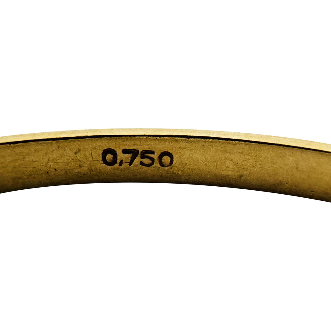 Pair of 18k Yellow Gold 16.8g Solid Textured Striped Bangle Bracelets 7.75"