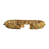 18k Yellow Gold 37.4g Solid Vintage Turquoise Square Link Bracelet 7.25"