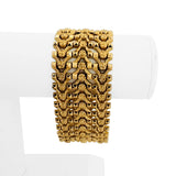 18k Yellow Gold 48.5g Heavy Wide 34mm Vintage Fancy Link Bracelet Italy 7.25"