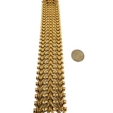 18k Yellow Gold 48.5g Heavy Wide 34mm Vintage Fancy Link Bracelet Italy 7.25"