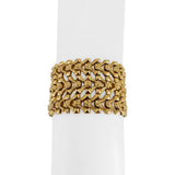 18k Yellow Gold 48.5g Heavy Wide 34mm Vintage Fancy Link Bracelet Italy 7.25"