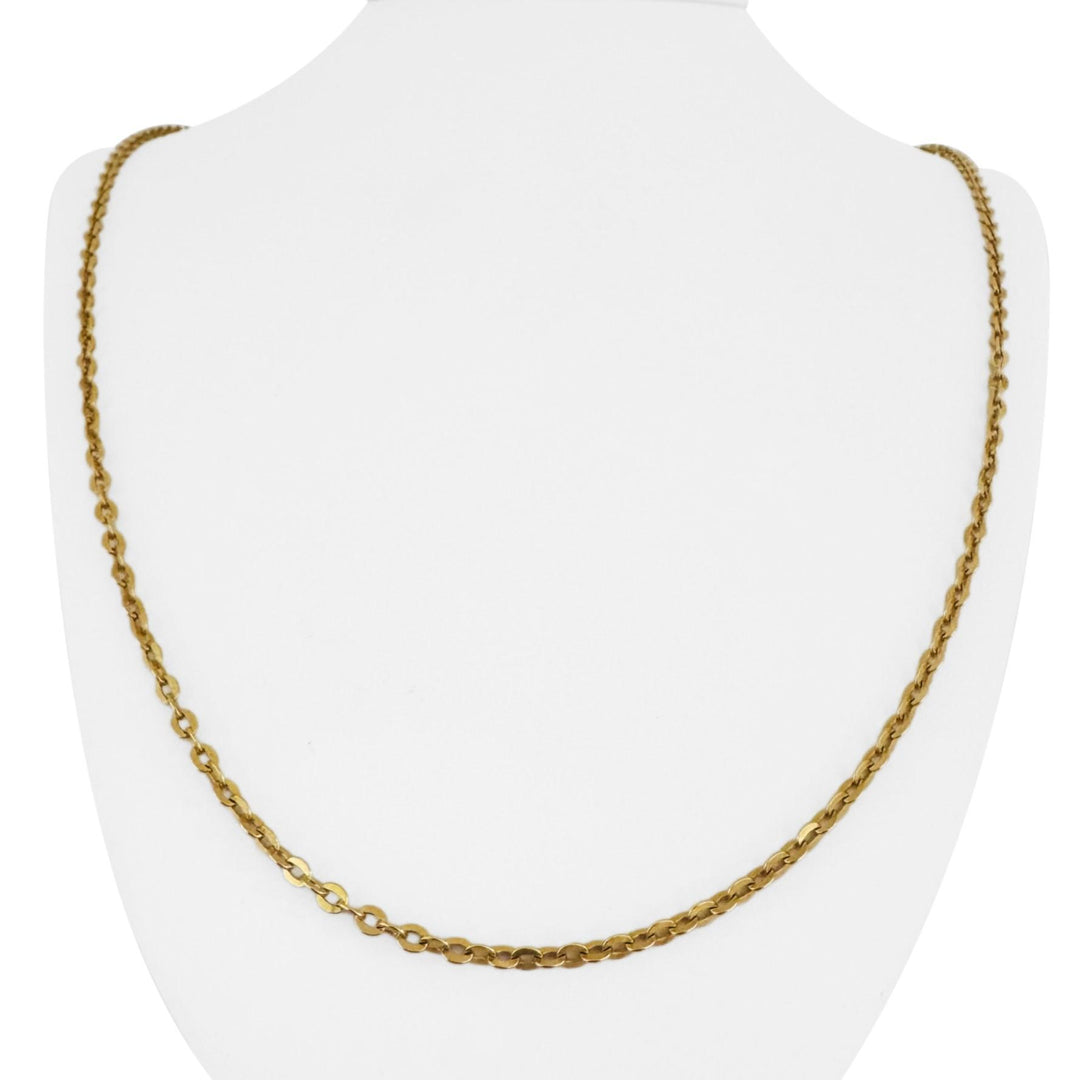 18k Yellow Gold 14.3g Solid UnoAErre 3mm Circle Cable Link Necklace Italy 28"