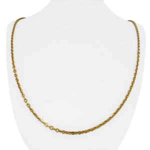 18k Yellow Gold 14.3g Solid UnoAErre 3mm Circle Cable Link Necklace Italy 28"