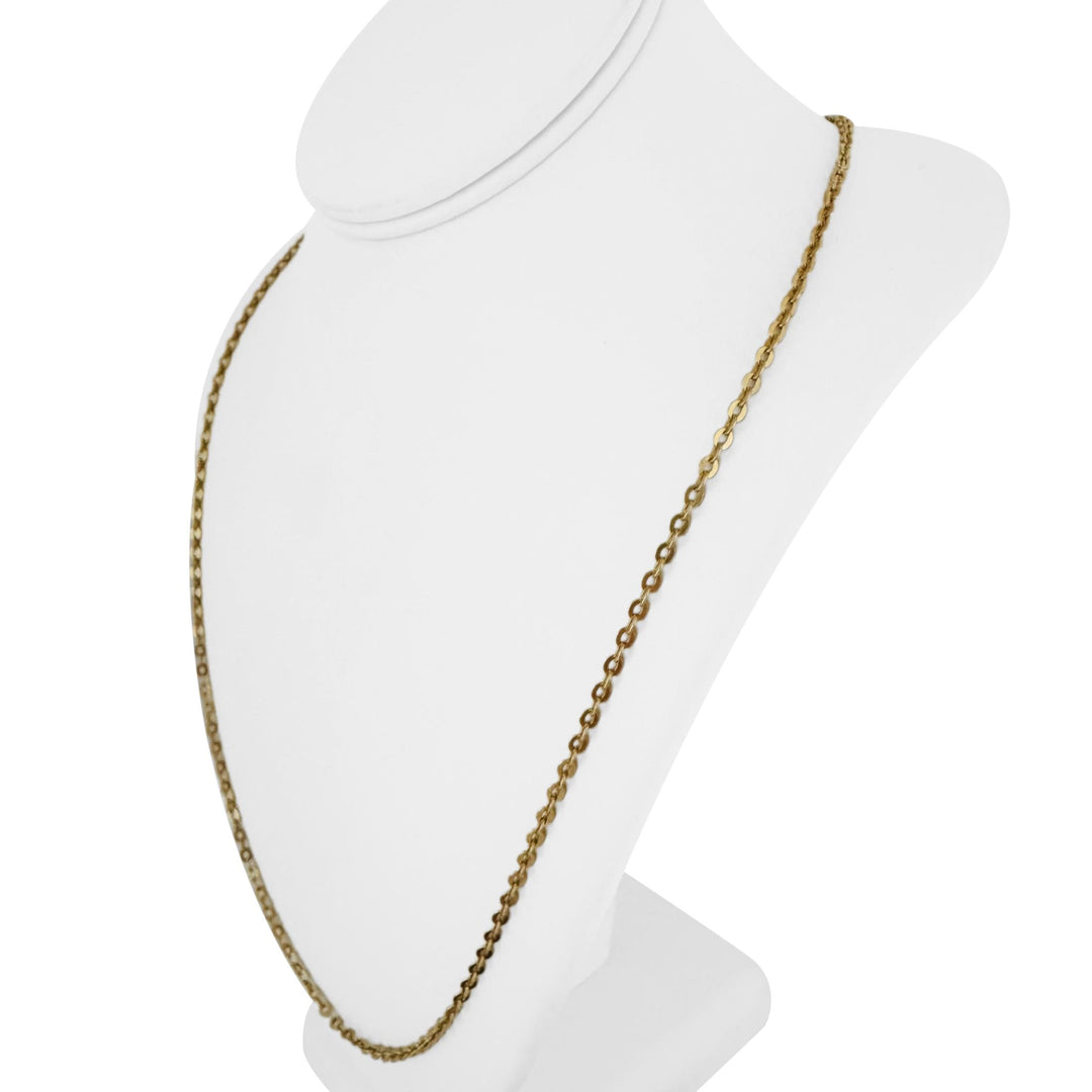 18k Yellow Gold 14.3g Solid UnoAErre 3mm Circle Cable Link Necklace Italy 28"