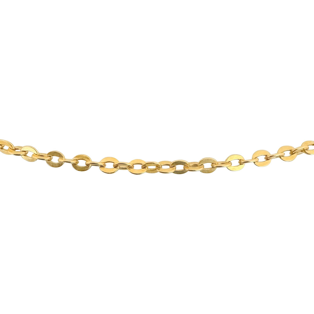 18k Yellow Gold 14.3g Solid UnoAErre 3mm Circle Cable Link Necklace Italy 28"
