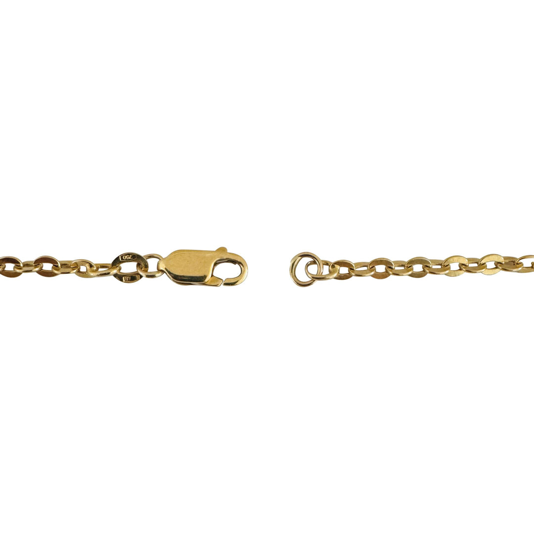 18k Yellow Gold 14.3g Solid UnoAErre 3mm Circle Cable Link Necklace Italy 28"