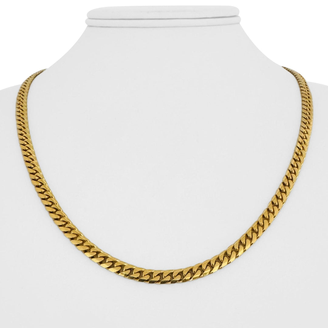 18k Yellow Gold 34.5g Solid Heavy 4.5mm Cuban Link Chain Necklace Italy 20"