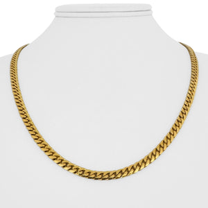 18k Yellow Gold 34.5g Solid Heavy 4.5mm Cuban Link Chain Necklace Italy 20"