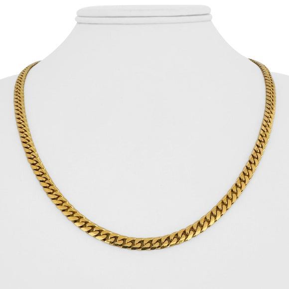 18k Yellow Gold 34.5g Solid Heavy 4.5mm Cuban Link Chain Necklace Italy 20