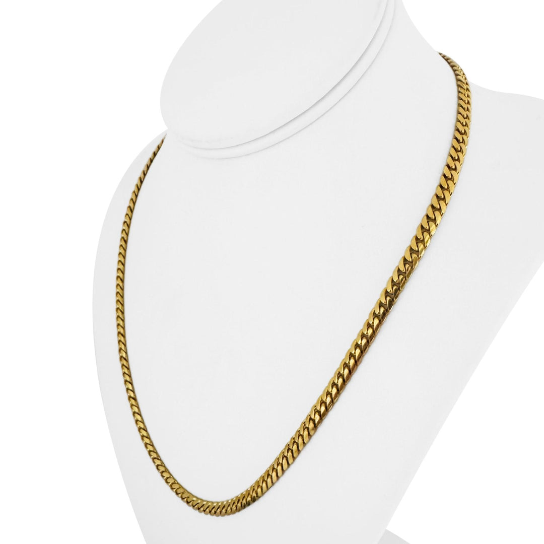 18k Yellow Gold 34.5g Solid Heavy 4.5mm Cuban Link Chain Necklace Italy 20"