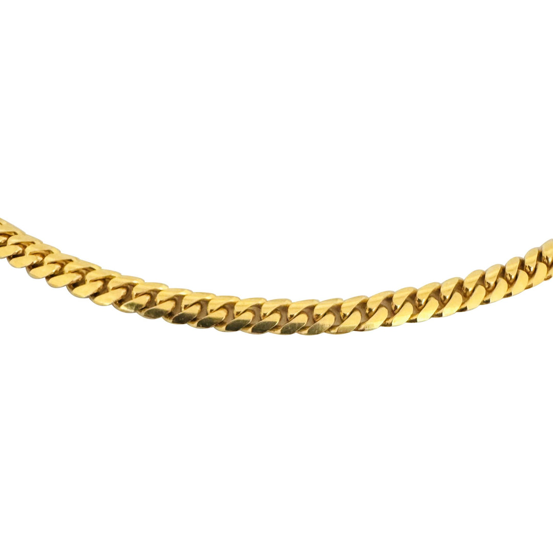 18k Yellow Gold 34.5g Solid Heavy 4.5mm Cuban Link Chain Necklace Italy 20"