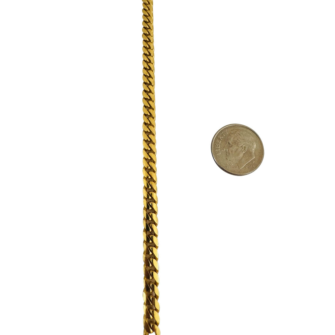 18k Yellow Gold 34.5g Solid Heavy 4.5mm Cuban Link Chain Necklace Italy 20"