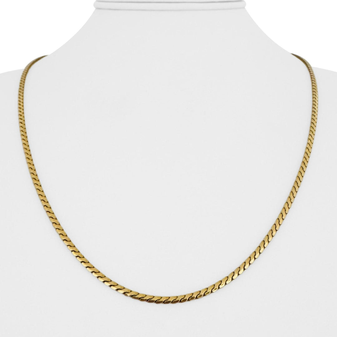 18k Yellow Gold 13.8g Solid 2.2mm Serpentine Link Chain Necklace Italy 21"