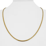 18k Yellow Gold 13.8g Solid 2.2mm Serpentine Link Chain Necklace Italy 21"