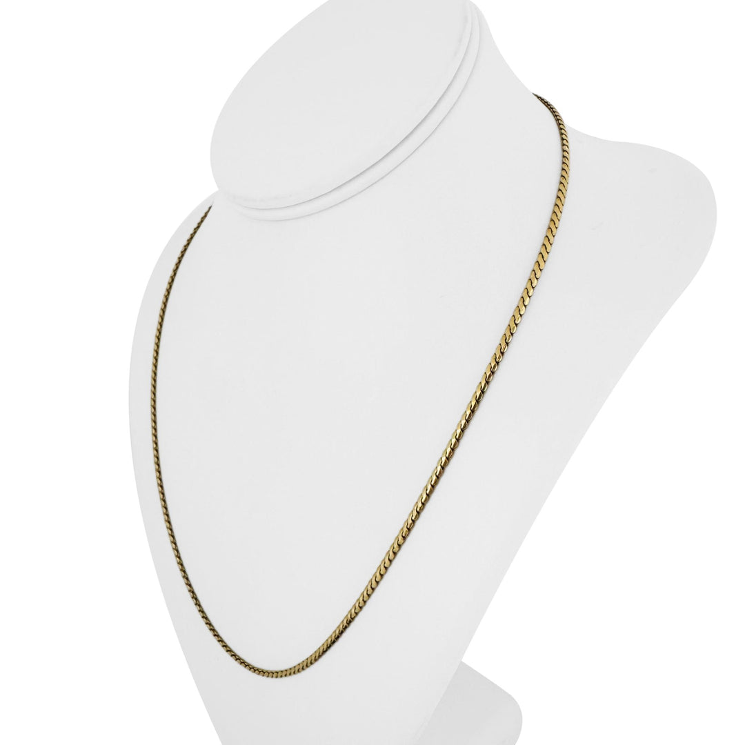 18k Yellow Gold 13.8g Solid 2.2mm Serpentine Link Chain Necklace Italy 21"