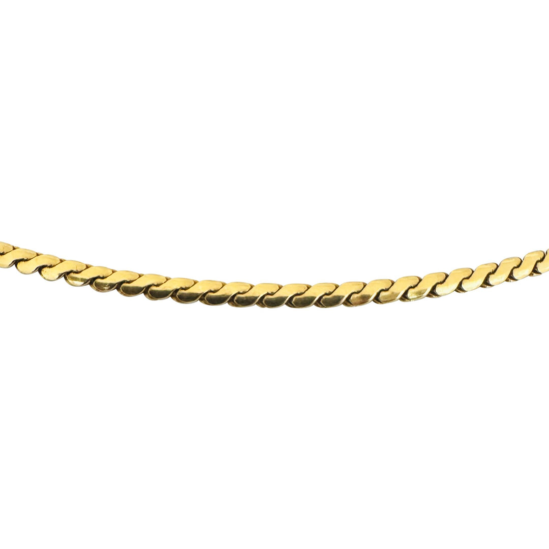 18k Yellow Gold 13.8g Solid 2.2mm Serpentine Link Chain Necklace Italy 21"