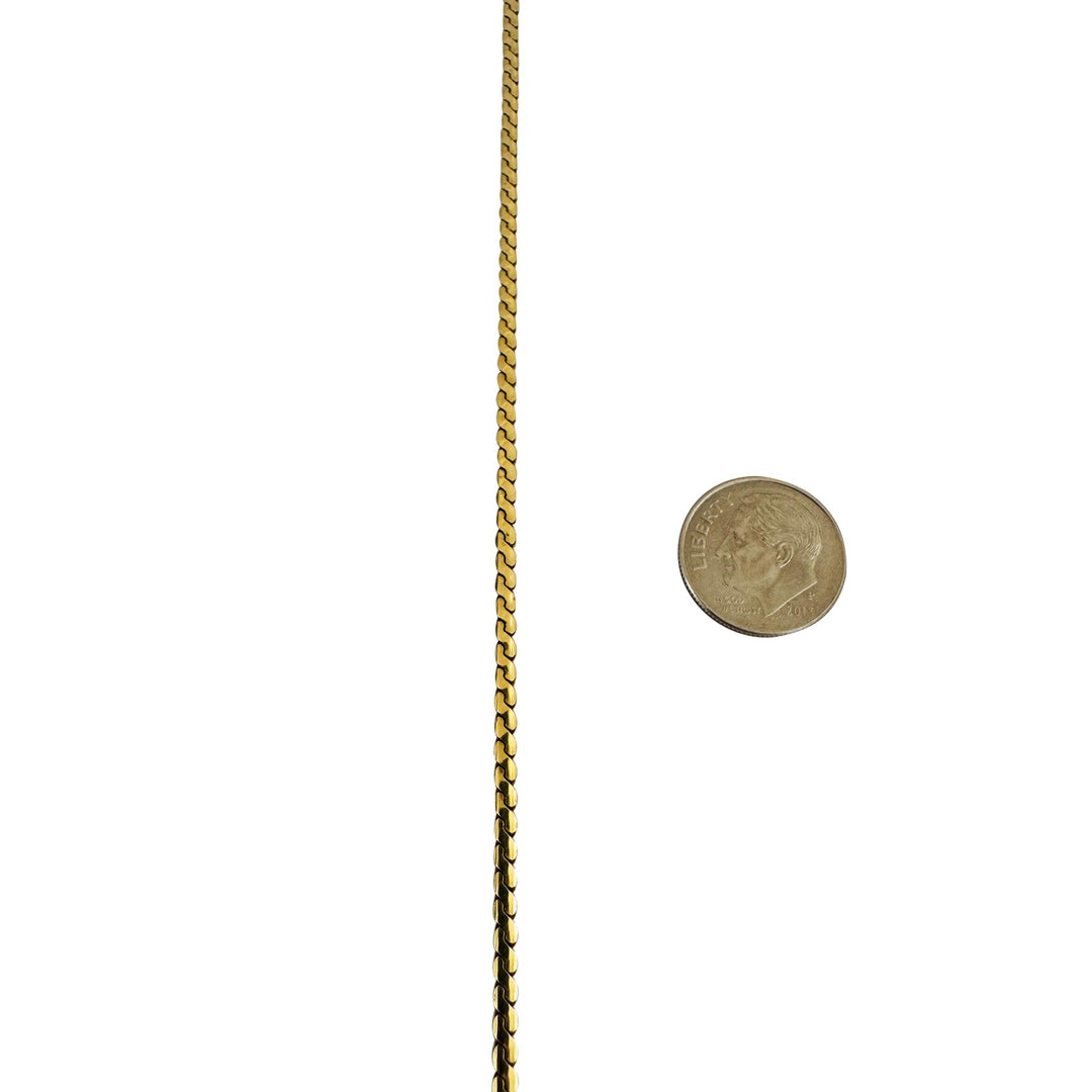 18k Yellow Gold 13.8g Solid 2.2mm Serpentine Link Chain Necklace Italy 21"