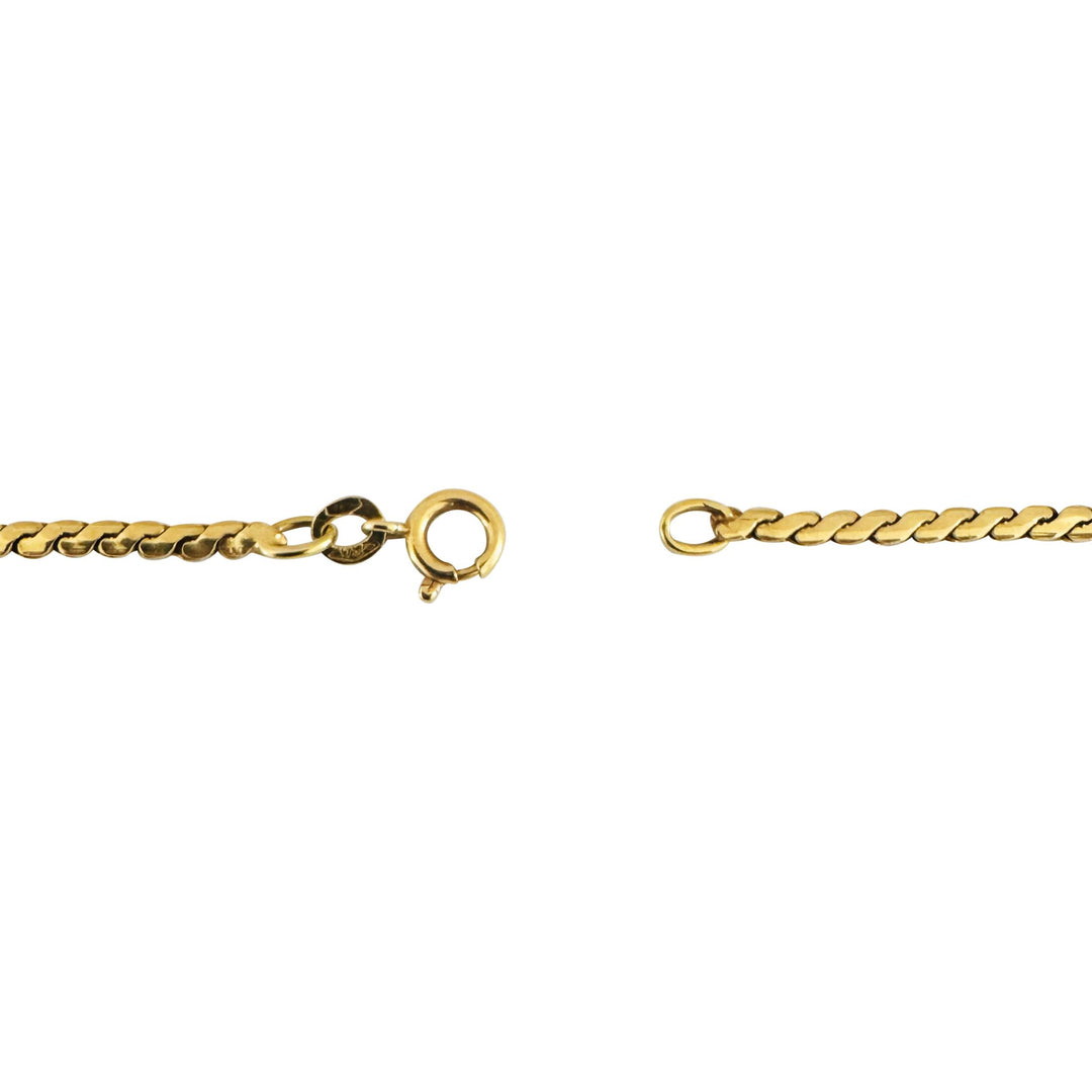 18k Yellow Gold 13.8g Solid 2.2mm Serpentine Link Chain Necklace Italy 21"