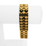 18k Yellow Gold 37.2g Vintage Ladies 17mm Fancy Link Bracelet Italy 7.75"