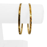 Pair of 18k Yellow Gold 17.4g Solid Vintage Diamond Cut Bangle Bracelets 7.75"