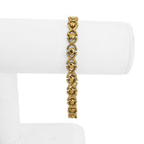 18k Yellow Gold 10.6g Ladies Polished 7.5mm Fancy Link Bracelet Italy 8"