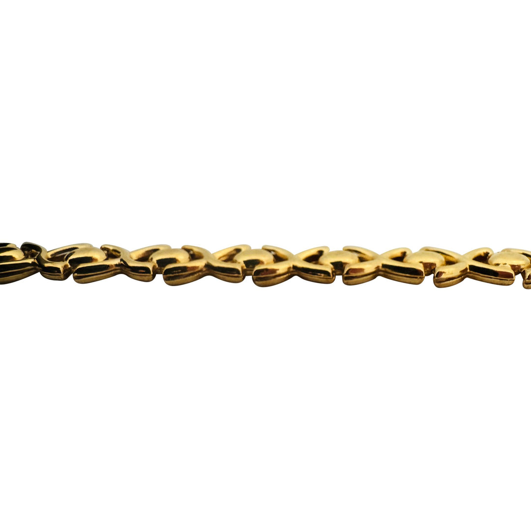 18k Yellow Gold 10.6g Ladies Polished 7.5mm Fancy Link Bracelet Italy 8"