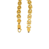 18k Yellow Gold 10.6g Ladies Polished 7.5mm Fancy Link Bracelet Italy 8"