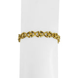18k Yellow Gold 10.6g Ladies Polished 7.5mm Fancy Link Bracelet Italy 8"