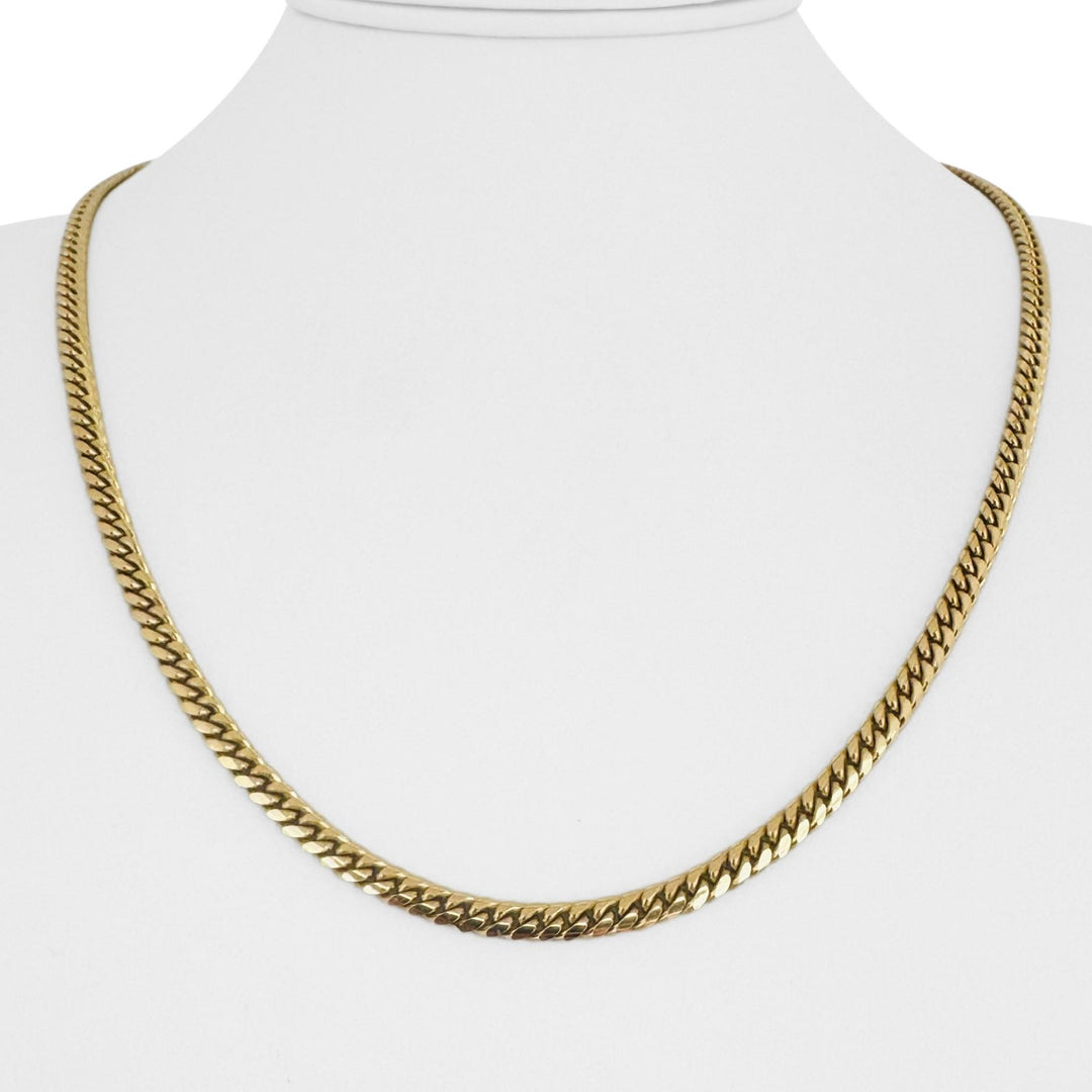18k Yellow Gold 31.4g Solid Heavy 4mm Cuban Link Chain Necklace Italy 20"