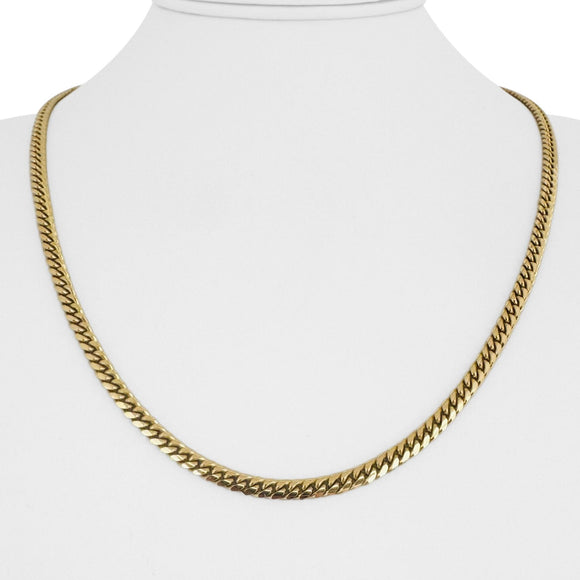 18k Yellow Gold 31.4g Solid Heavy 4mm Cuban Link Chain Necklace Italy 20