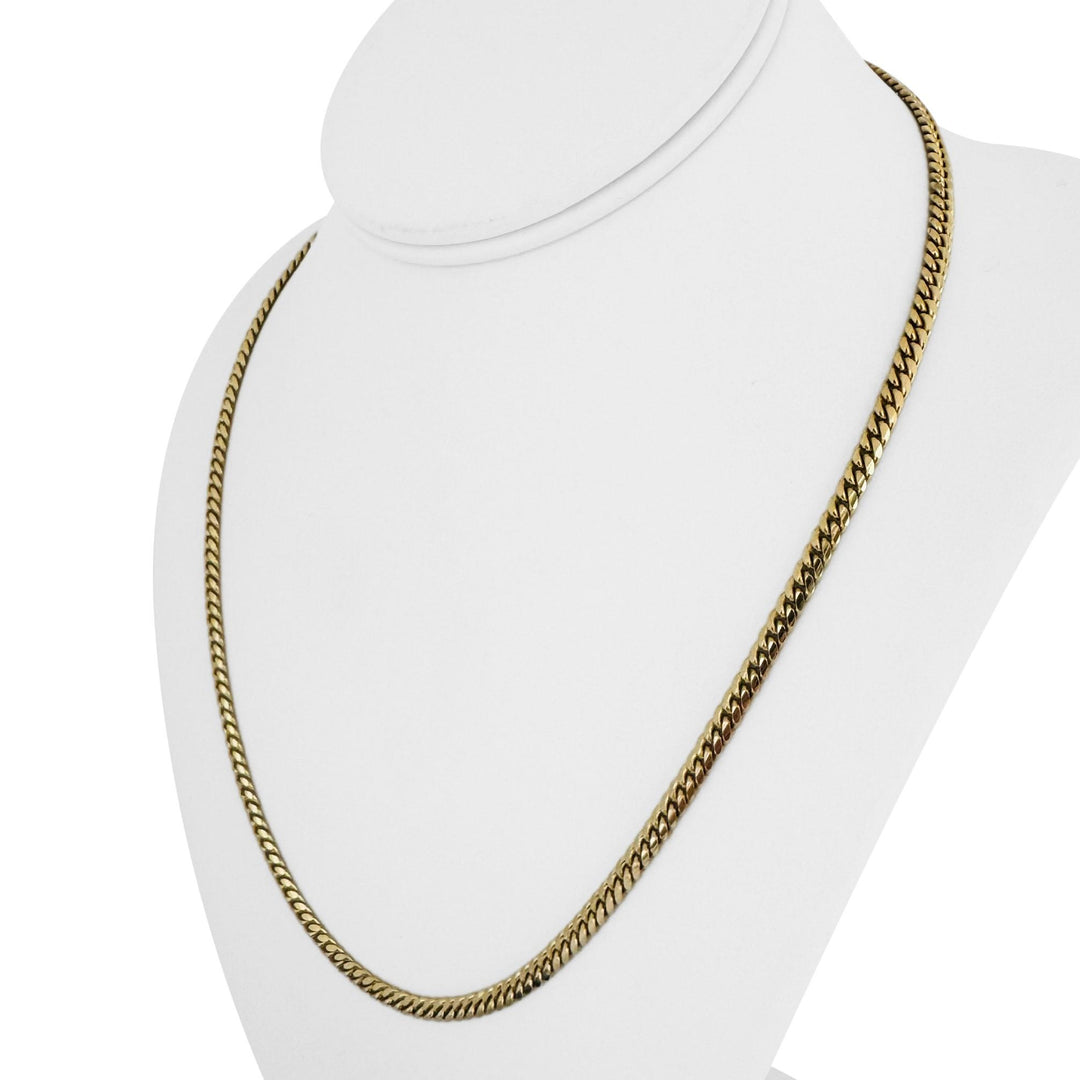 18k Yellow Gold 31.4g Solid Heavy 4mm Cuban Link Chain Necklace Italy 20"