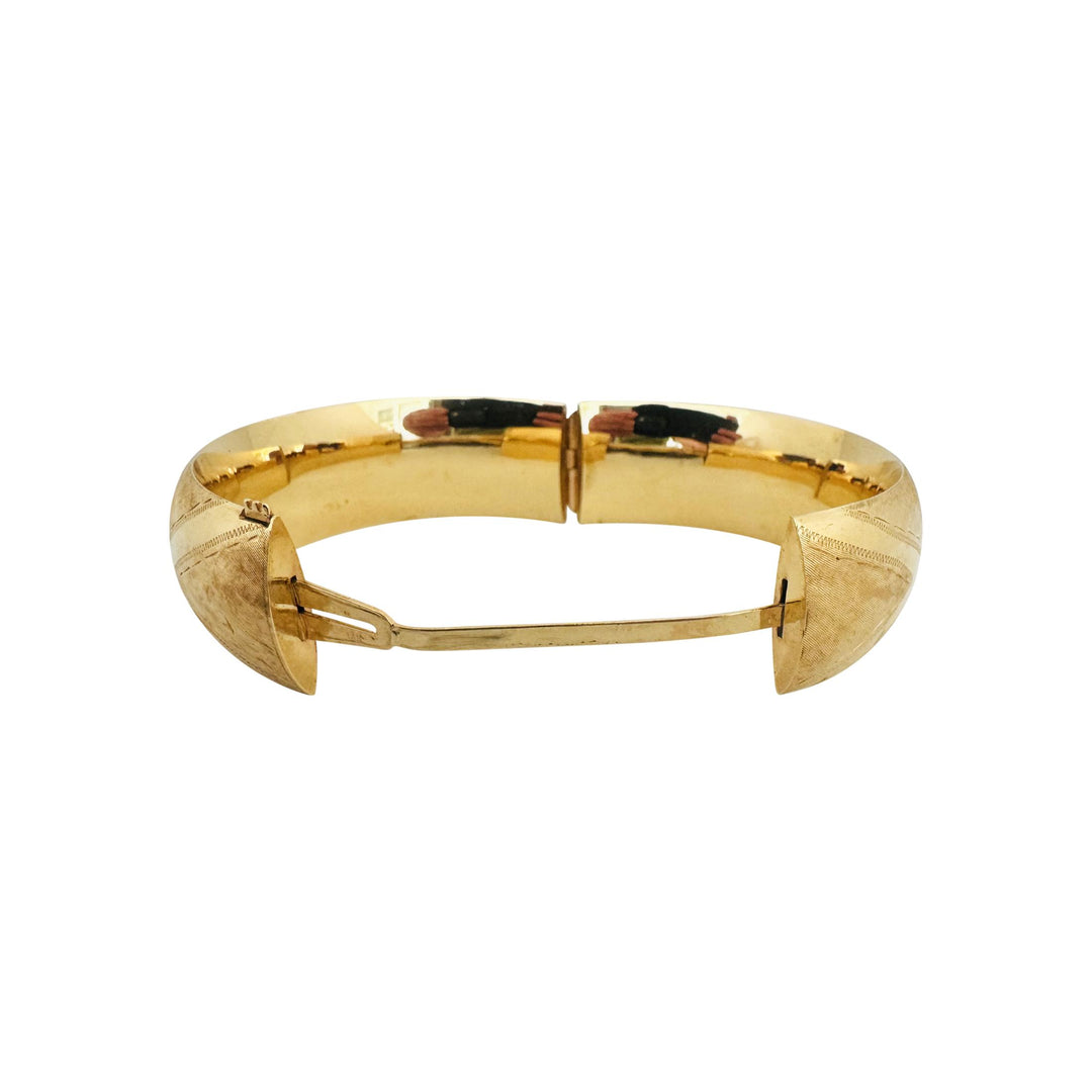 14k Yellow Gold 30.6g Vintage Wide 20mm Ladies Bangle Bracelet 7"