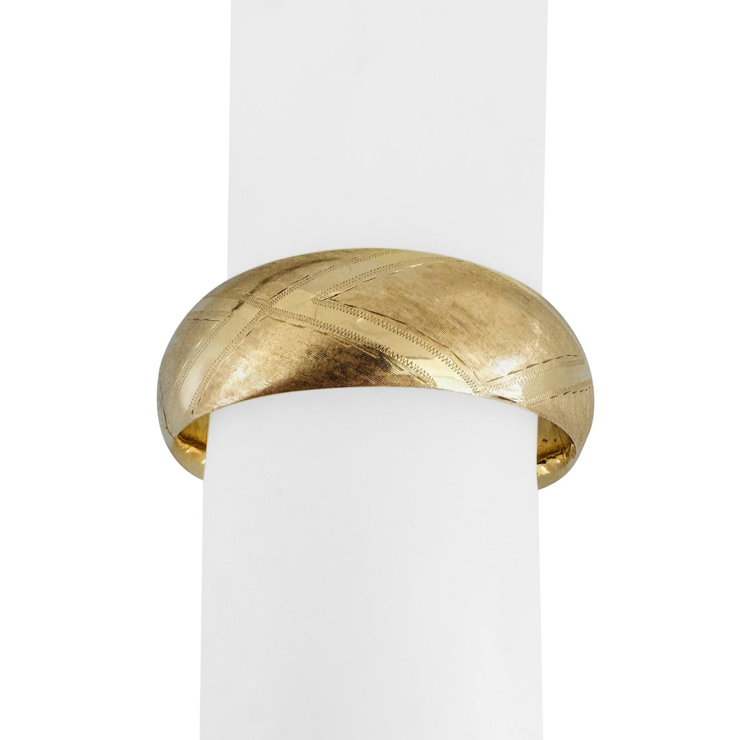 14k Yellow Gold 30.6g Vintage Wide 20mm Ladies Bangle Bracelet 7"