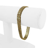 14k Yellow Gold 22g Solid 9mm Beaded Mesh Wheat Link Bracelet Mexico 7.5"