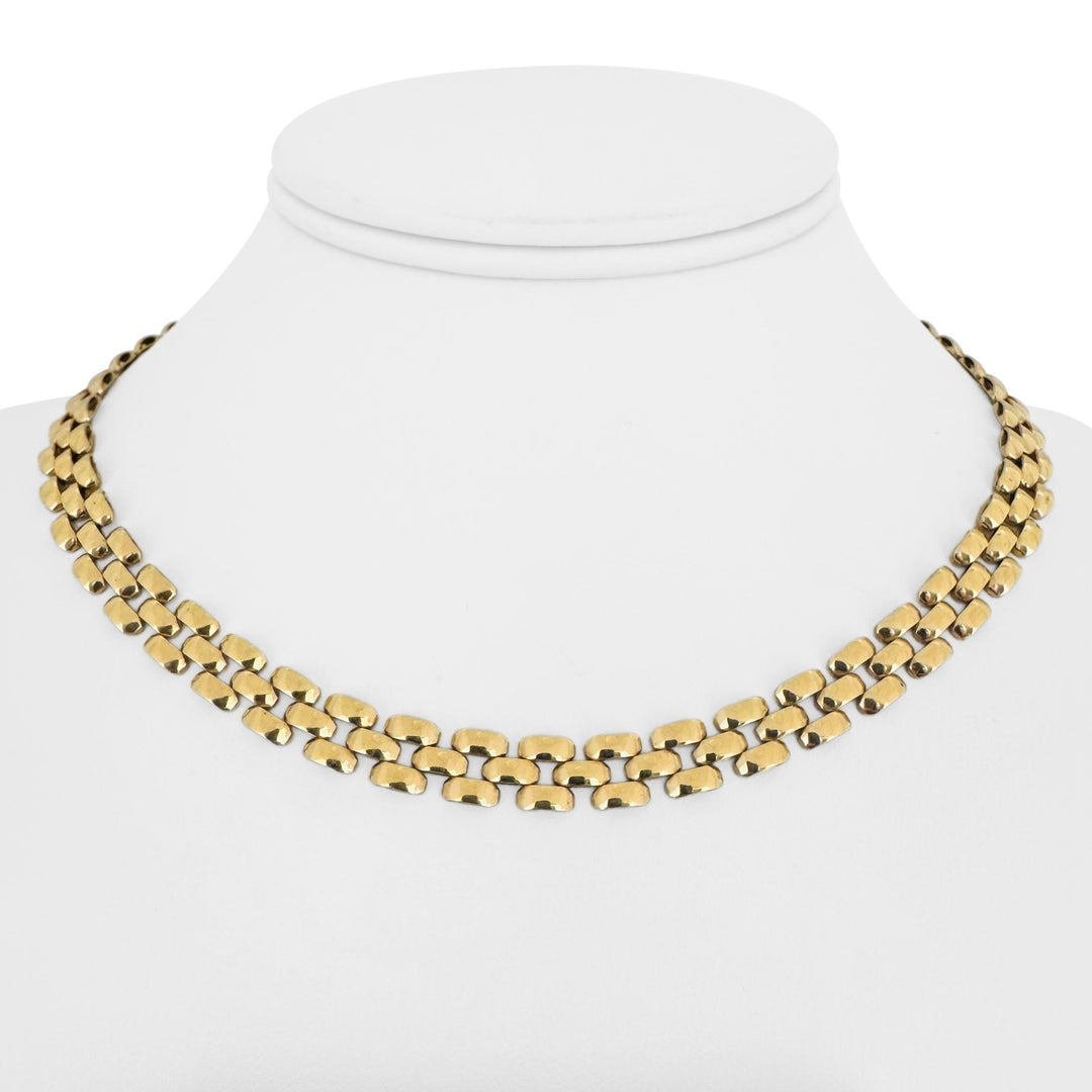 14k Yellow Gold 25.7g Ladies Polished 7.5mm Panther Link Necklace Italy 16"