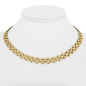 14k Yellow Gold 25.7g Ladies Polished 7.5mm Panther Link Necklace Italy 16"