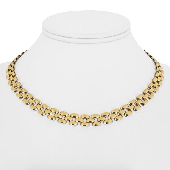 14k Yellow Gold 25.7g Ladies Polished 7.5mm Panther Link Necklace Italy 16