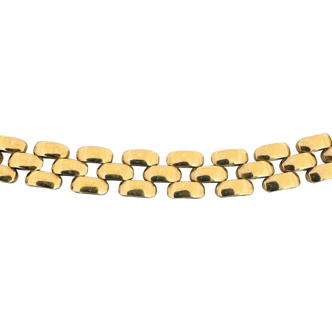 14k Yellow Gold 25.7g Ladies Polished 7.5mm Panther Link Necklace Italy 16"