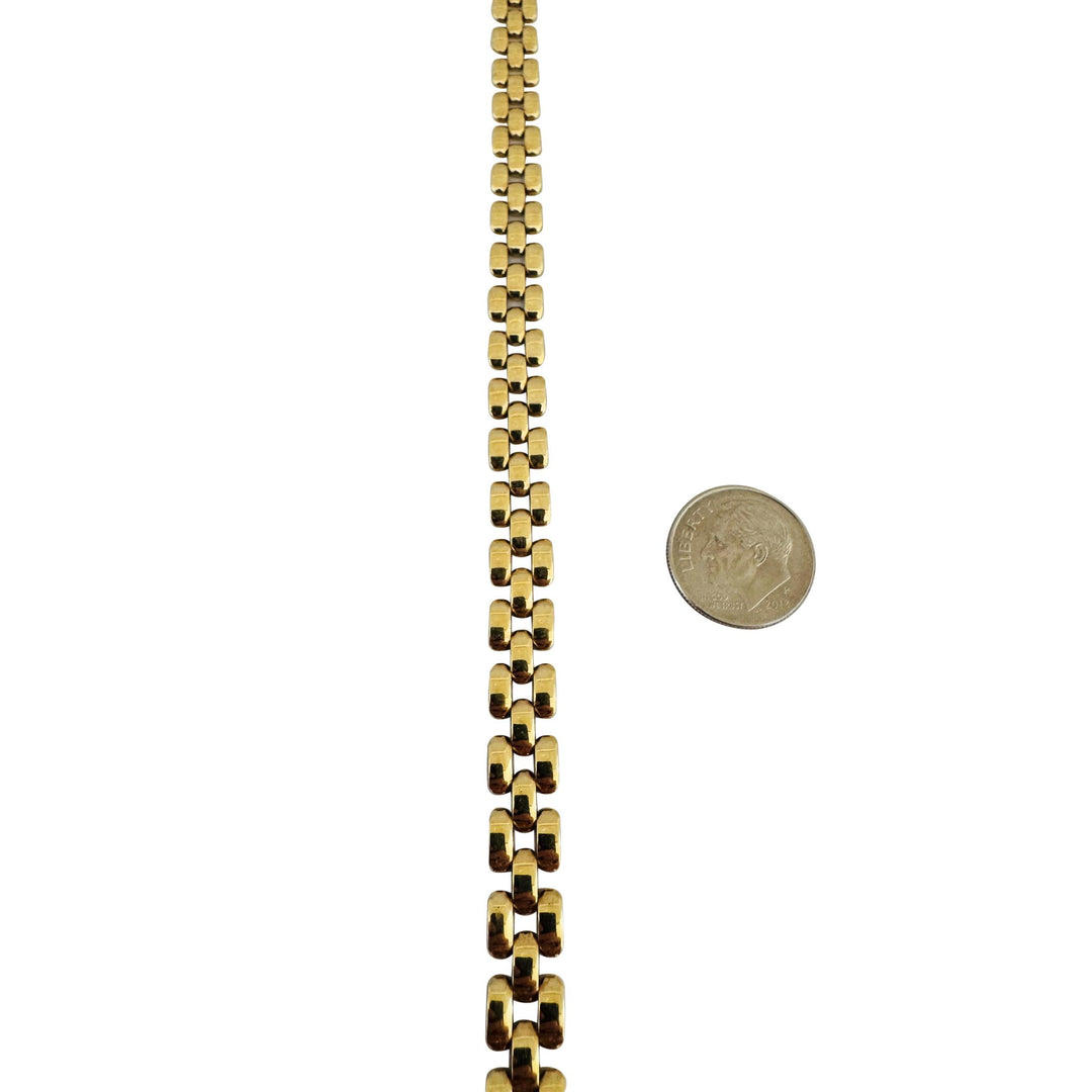 14k Yellow Gold 25.7g Ladies Polished 7.5mm Panther Link Necklace Italy 16"